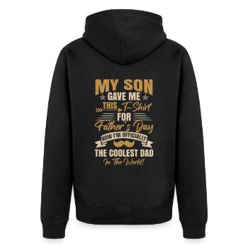 Father's Day Coolest Dad - Unisex Premium Organic Zip Hoodie - black - Back - Nico (187cm)