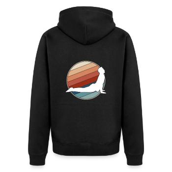 Yoga Retro - Unisex Premium Bio Zip Hoodie - Schwarz - Hinten - Nico (187cm)