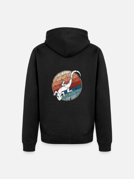 Lizard Retro - Unisex Premium Organic Zip Hoodie - black