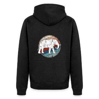 Éléphant Rétro - Veste à capuche bio Premium Unisexe - noir - Dos - Nico (187cm)