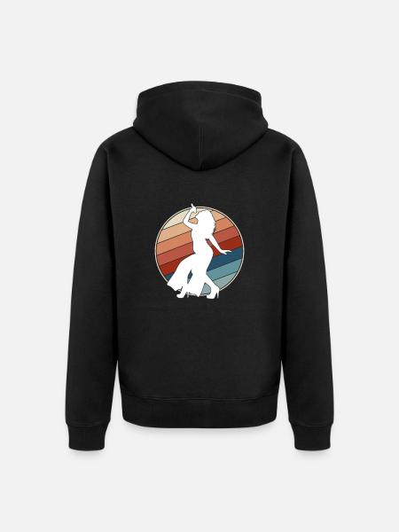 Sängerin Retro - Unisex Premium Bio Zip Hoodie - Schwarz