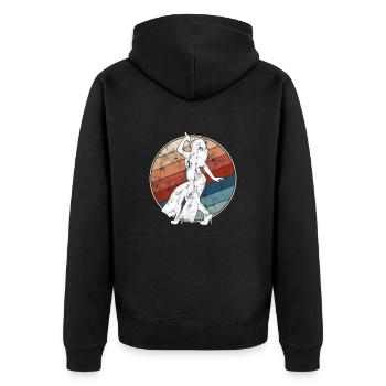 Sängerin Retro - Unisex Premium Bio Zip Hoodie - Schwarz - Hinten - Nico (187cm)