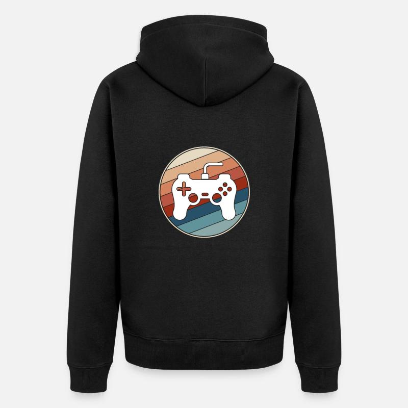 Gaming Rétro - Veste à capuche bio Premium Unisexe - noir