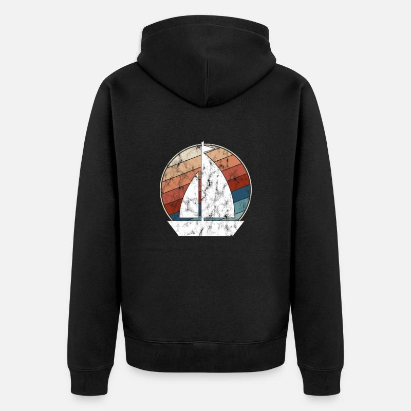 Rétro de la voile - Veste à capuche bio Premium Unisexe - noir