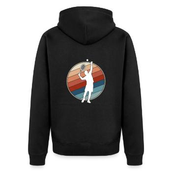 Tennis Rétro - Veste à capuche bio Premium Unisexe - noir - Dos - Nico (187cm)