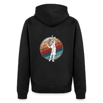 Tennis Rétro - Veste à capuche bio Premium Unisexe - noir - Dos - Nico (187cm)