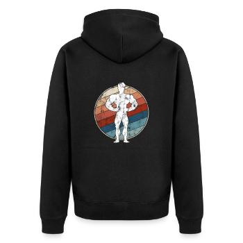 Musculation Rétro - Veste à capuche bio Premium Unisexe - noir - Dos - Nico (187cm)