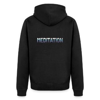 Méditation - Veste à capuche bio Premium Unisexe - noir - Dos - Nico (187cm)