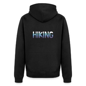 Wander - Unisex Premium Organic Zip Hoodie - black - Back - Nico (187cm)