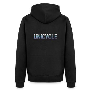 Unicycle - Unisex Premium Organic Zip Hoodie - black - Back - Nico (187cm)