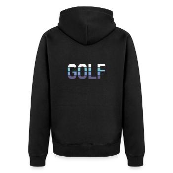 Gulf - Unisex Premium Organic Zip Hoodie - black - Back - Nico (187cm)