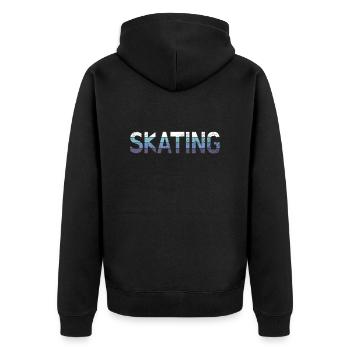 Skating - Unisex Premium Organic Zip Hoodie - black - Back - Nico (187cm)