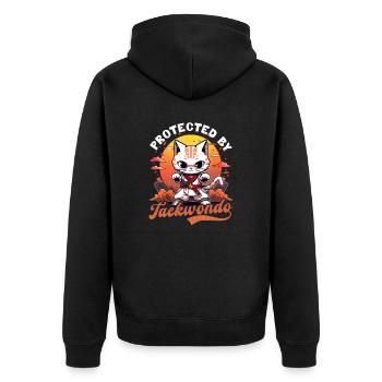 Combattant de Taekwondo protégé par le chat Taekwondo - Veste à capuche bio Premium Unisexe - noir - Dos - Nico (187cm)