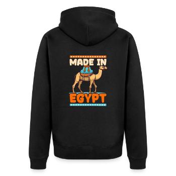 Egypt Made In Egypt - Unisex Premium Bio Zip Hoodie - Schwarz - Hinten - Nico (187cm)