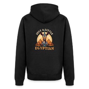 Ägypten nur ein bisschen ägyptisch - Unisex Premium Bio Zip Hoodie - Schwarz - Hinten - Nico (187cm)