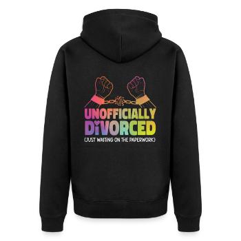 Happy Divorce Party officieusement - Veste à capuche bio Premium Unisexe - noir - Dos - Nico (187cm)