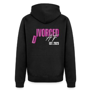 Happy Divorce Party Divorced Af - Unisex Premium Organic Zip Hoodie - black - Back - Nico (187cm)