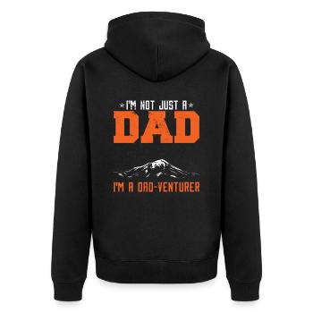 I'm Not Just A Dad I'm A Dad-Venturer - Unisex Premium Organic Zip Hoodie - black - Back - Nico (187cm)