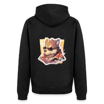Dogs Pet Dog Owner Dog Lover Animal - Unisex Premium Organic Zip Hoodie - black - Back - Nico (187cm)