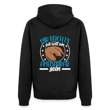 Ich will ein Ameisenbär sein Ameisenfresser - Unisex Premium Bio Zip Hoodie - Schwarz - Hinten - Nico (187cm)