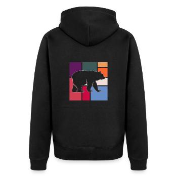Bear - Unisex Premium Organic Zip Hoodie - black - Back - Nico (187cm)