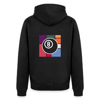 Billiards - Unisex Premium Bio Zip Hoodie - Schwarz - Hinten - Nico (187cm)
