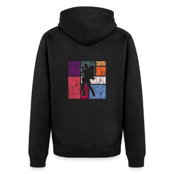 Fotografie - Unisex Premium Bio Zip Hoodie - Schwarz - Hinten - Nico (187cm)