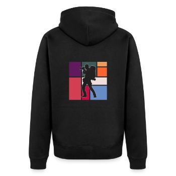 Fotografie - Unisex Premium Bio Zip Hoodie - Schwarz - Hinten - Nico (187cm)