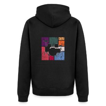 Percussion - Unisex Premium Organic Zip Hoodie - black - Back - Nico (187cm)