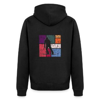 Snowboarding - Unisex Premium Bio Zip Hoodie - Schwarz - Hinten - Nico (187cm)