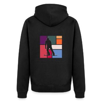 Snowboarding - Unisex Premium Bio Zip Hoodie - Schwarz - Hinten - Nico (187cm)