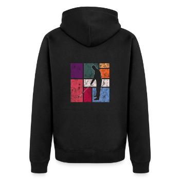 Gulf - Unisex Premium Organic Zip Hoodie - black - Back - Nico (187cm)
