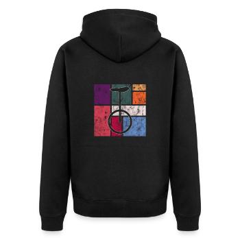 Unicycle - Unisex Premium Organic Zip Hoodie - black - Back - Nico (187cm)
