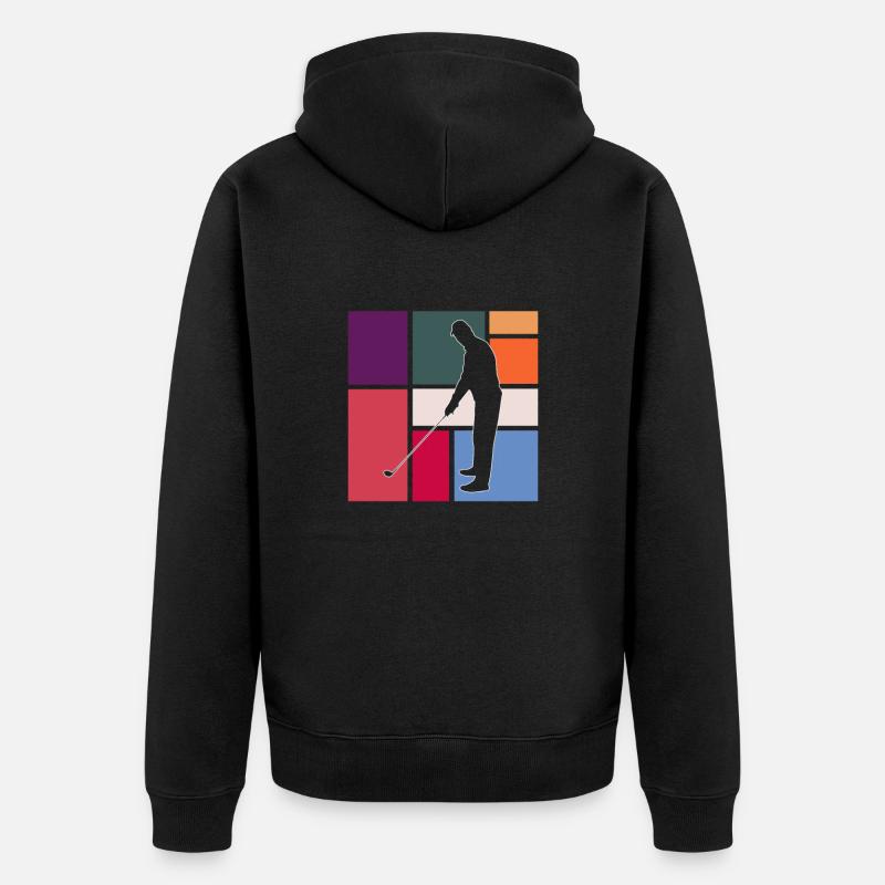 Golf - Unisex Premium Bio Zip Hoodie - Schwarz