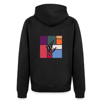Kite - Unisex Premium Organic Zip Hoodie - black - Back - Nico (187cm)