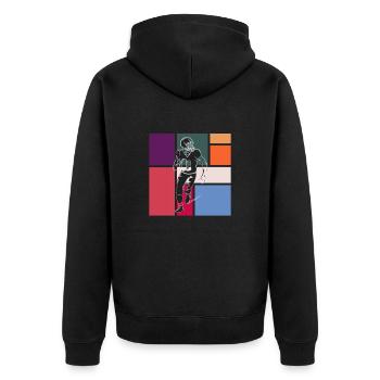 Football - Unisex Premium Bio Zip Hoodie - Schwarz - Hinten - Nico (187cm)
