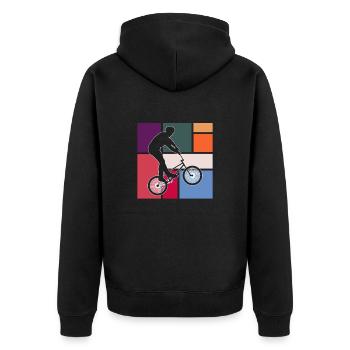 BMX - Unisex Premium Organic Zip Hoodie - black - Back - Nico (187cm)