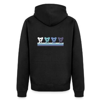 Koala - Unisex Premium Bio Zip Hoodie - Schwarz - Hinten - Nico (187cm)