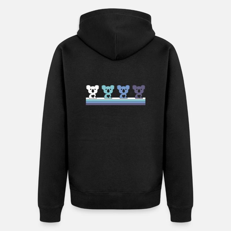 Koala - Unisex Premium Bio Zip Hoodie - Schwarz