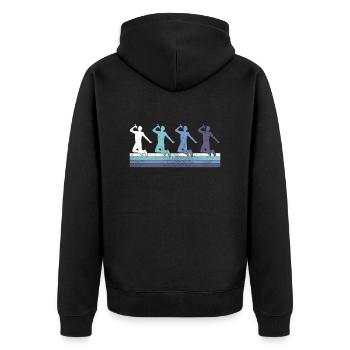 Sing - Unisex Premium Organic Zip Hoodie - black - Back - Nico (187cm)