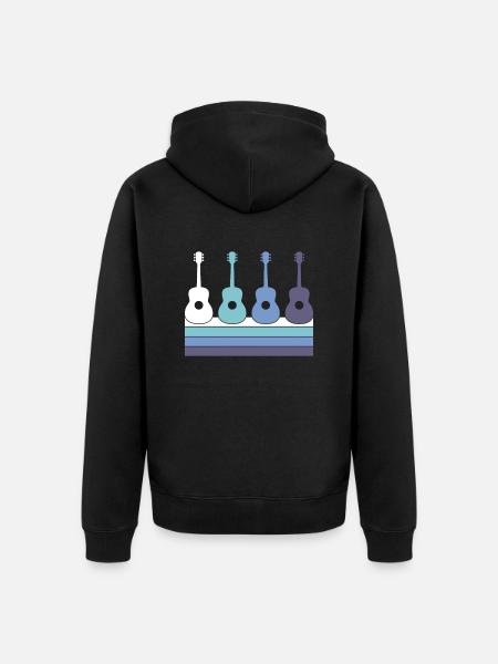 Gitarre - Unisex Premium Bio Zip Hoodie - Schwarz