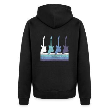 Rock - Unisex Premium Bio Zip Hoodie - Schwarz - Hinten - Nico (187cm)