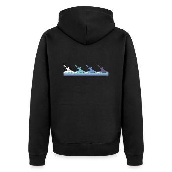 Kanu - Unisex Premium Bio Zip Hoodie - Schwarz - Hinten - Nico (187cm)