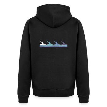 Kanu - Unisex Premium Bio Zip Hoodie - Schwarz - Hinten - Nico (187cm)