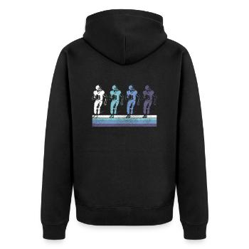 Football - Unisex Premium Bio Zip Hoodie - Schwarz - Hinten - Nico (187cm)