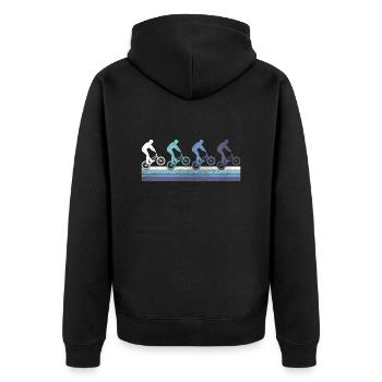 BMX - Unisex Premium Organic Zip Hoodie - black - Back - Nico (187cm)