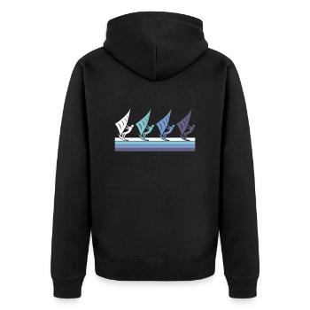 Kite - Unisex Premium Organic Zip Hoodie - black - Back - Nico (187cm)