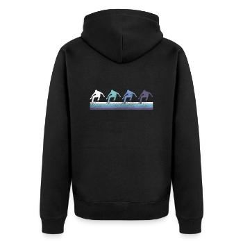Skating - Unisex Premium Organic Zip Hoodie - black - Back - Nico (187cm)