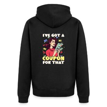 Couponer Got Coupon For That - Unisex Premium Organic Zip Hoodie - black - Back - Nico (187cm)