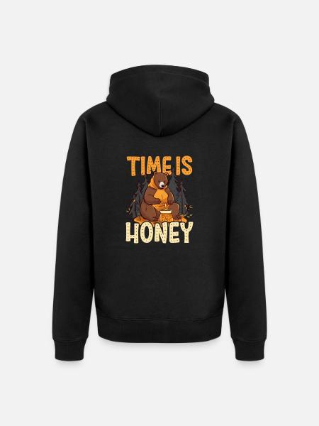 Beekeeper Time Is Honey - Unisex Premium Organic Zip Hoodie - black